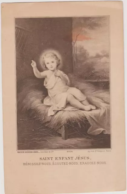 IMAGE PIEUSE-HOLY CARD SANTINI/ST ENFANT JESUS-Bénisse-nous-Ecoutez-nous-Exaucez