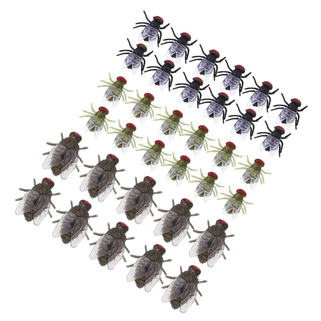 60 Pcs Fake Blowfly Prank Toys - Realistic Plastic Flies For Halloween Tricks & Party Decor - View #5