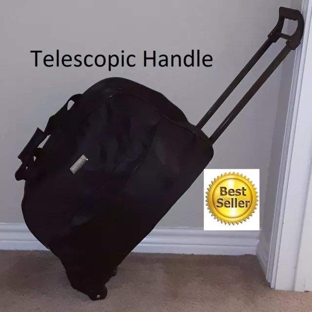 Hand Luggage with Wheels 21" Duffle Bag Rolling Wheeled Trolley Bag Tote CarryOn