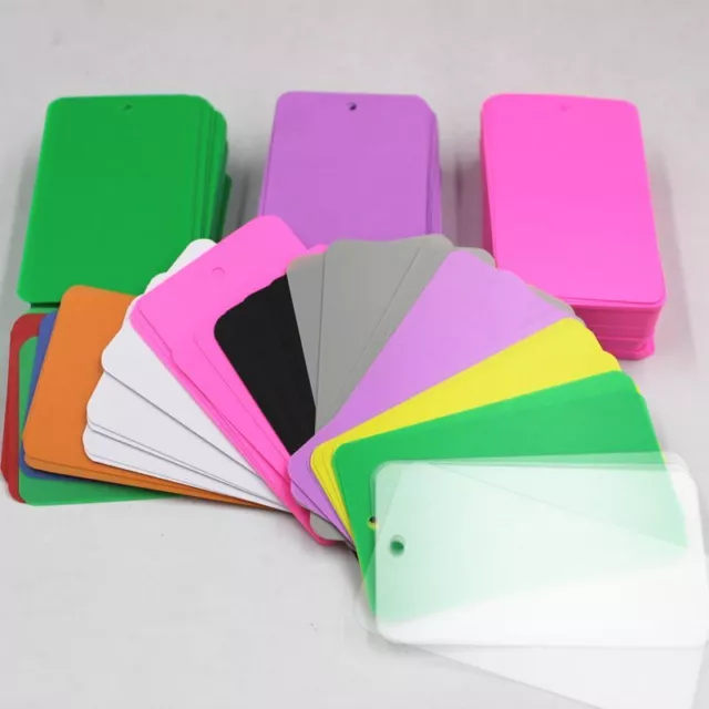 Blank Matte Multicolor PVC Tag Plastic Waterproofing Hang Garment Tags 50Pcs/Lot