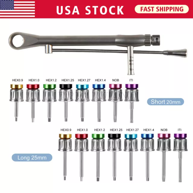 Dental Universal Implant Prosthetic Kit Torque Wrench Screw Drivers Remover +Box