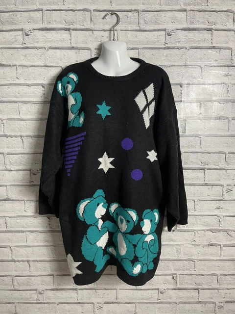 Maglione vintage anni '80 orsacchiotto morbido nonna taglia unica