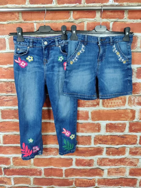 Girls Bundle Age 8-9 Years Fatface Boden Embroidered Denim Jeans Shorts 134Cm