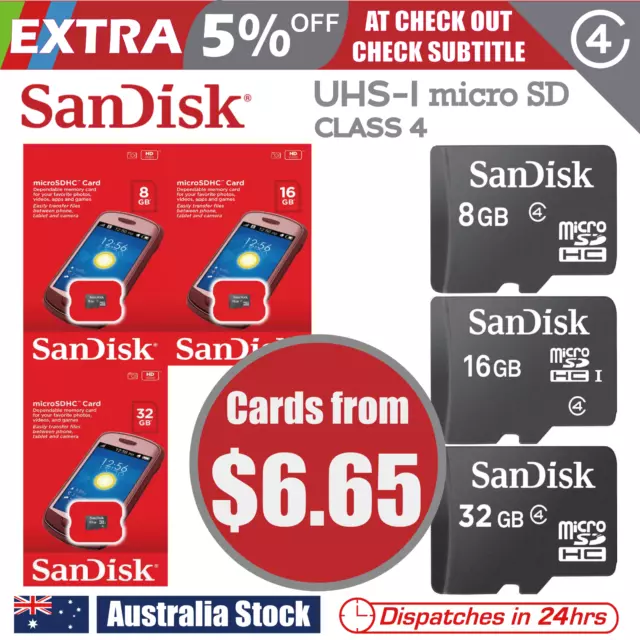 SanDisk micro SD 8 GB 16 GB 32 GB  SDHC Class 4 UHS-I Memory Card TF HD mobile