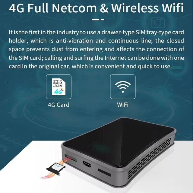 1×Android 11 Wireless Carplay AI Box Android Auto Adapter Converter GPS 4G WIFI