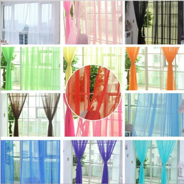 Bedroom Home Wedding Curtain Decor Door Drape Transparent Glass Yarn DIY Soft