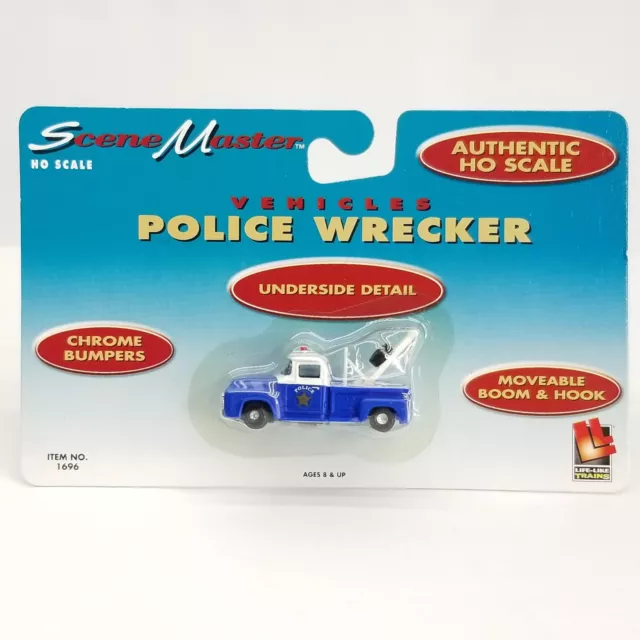 Life Like Trains HO Scale Scene Master Vehicles Police Wrecker 1696 Truck Cop