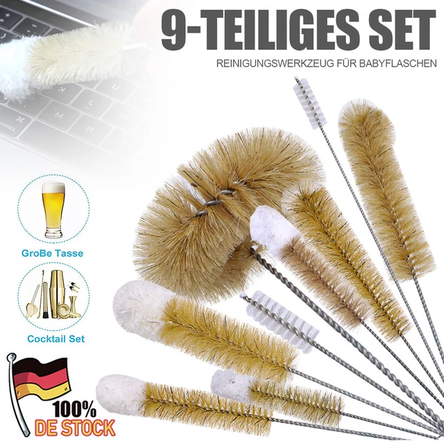 Hausfelder Flaschenbürsten 2er Set - Reinigungsbürsten Für Gläser & Trinkflaschen