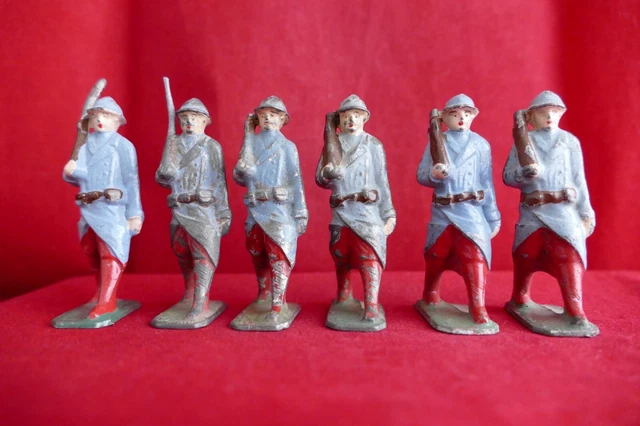 Soldat De Plomb Creux Marine Française WW1, "6 Marins Au Garde à Vous", 65mm, Collection