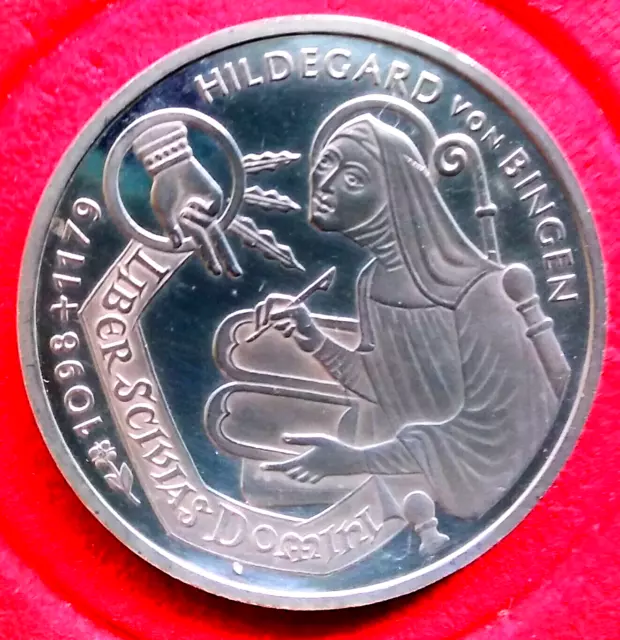 10 DM 1998 G Hildegard von Bingen 925'er Silber Stempelglanz