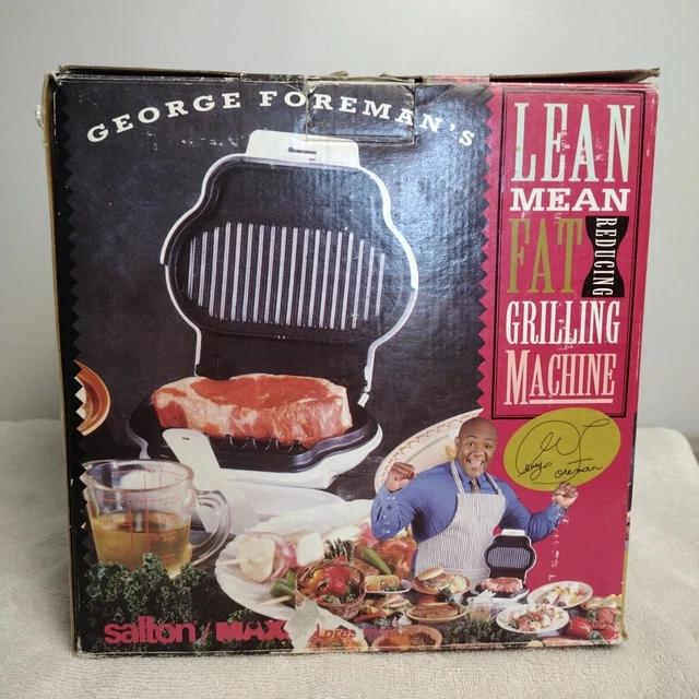 NOS FOREMAN Grill 1997 Foreman's Lean Mean Fat Reducing Grilling