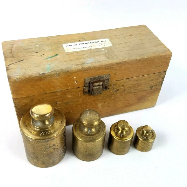 Henry Troemner Philadelphia Set of 4 Precision Balance Scale Weights 1000g-100g