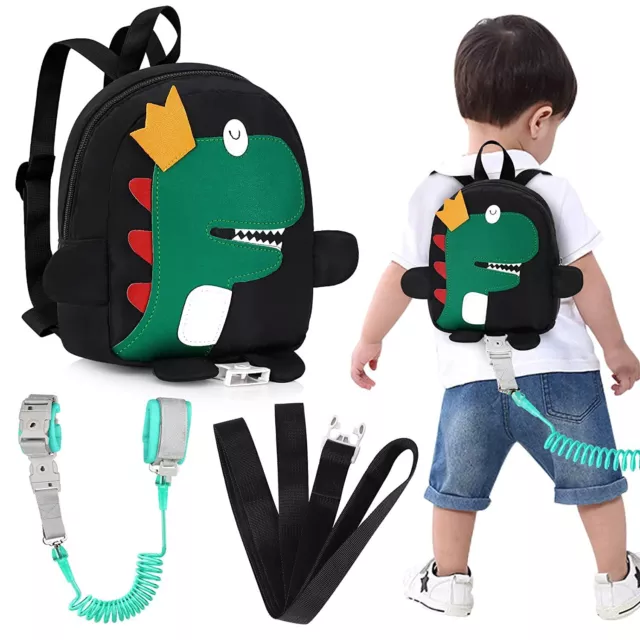 Toddler Harness Backpack Leash, 4 in 1 Kid Dinosaur Backpacks with Anti Lost .