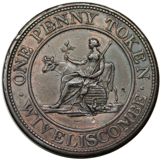 1810s Great Britain Penny Token, Wiveliscombe: W Temlett & J Clarke, W-1233