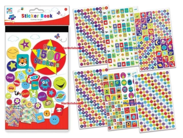 Mega Sticker Book - Over 1500 Stickers Kids Creative Fun Activity Crafts Sheets