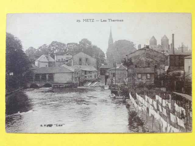 cpa METZ (Moselle) Les THERMES Lavoir linen tandage