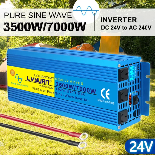 DC 24V AC 240V Power Inverter Pure Sine Wave Converter 3500W 7000W Camp Truck