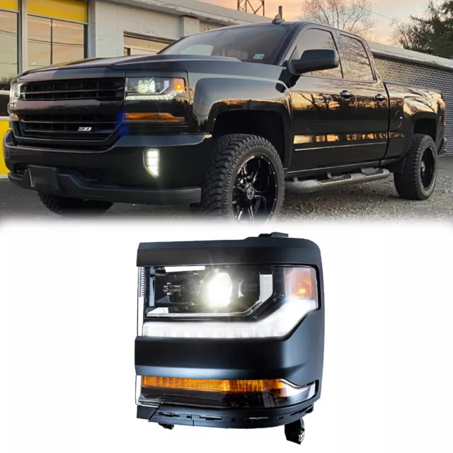 For 2016-2019 Chevy Silverado 1500 HID/Xenon LED DRL Projector Headlight-Driver