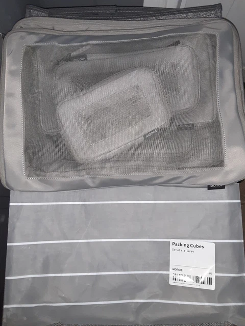 Monos Compressible Packing Cubes Set of 6 in Grey PC-6G * Original Vacation Trip 2