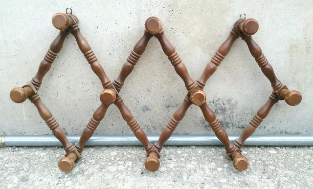 Stile fisarmonica appendiabiti da parete espandibile in legno 13 ganci