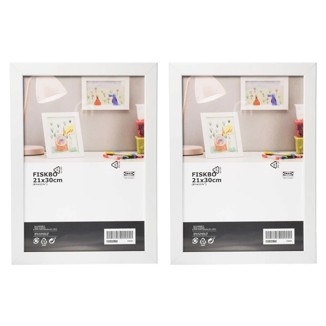 Ikea Fiskbo Cornici 30x40 Cm - Set Da 3 In Nero - Leggere E Sicure In Plastica E Fibra Di Legno