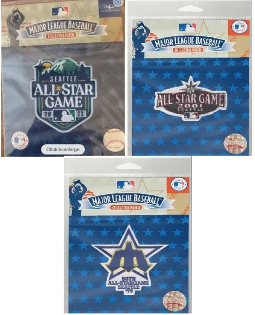 1979 2001 2023 Seattle Mariners All Star Three (3 )Patch Set Mlb Asg Game Jersey