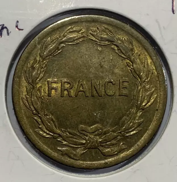 1944 France 2 Francs Provisional Government French Republic Coin