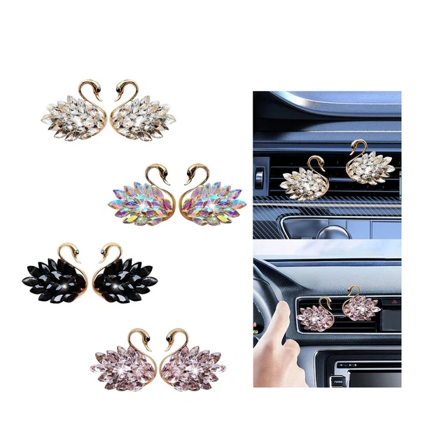 Pack of 2 Car Air Vent Air Freshener Diffuser Clip Decor Shiny Elegant Metal
