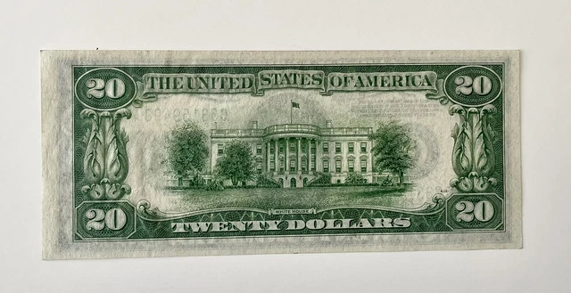 1934 $20 Federal Reserve Note Philadelphia LGS Light Green C33159498A Choice Unc 2