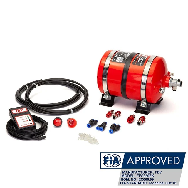 FEV 3.5L Électrique Plumbed-In Mousse Course Voiture Extincteur FES350EK