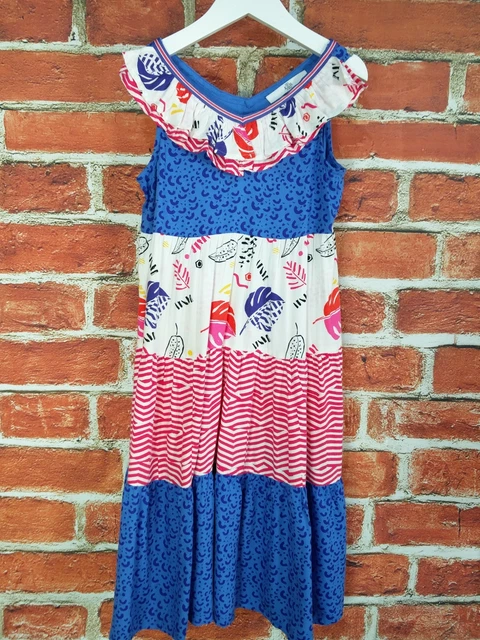 Pacchetto Ragazze Età 3-4 Anni M&S La Prossima Estate Abiti Floreali Denim A Righe 104Cm 3