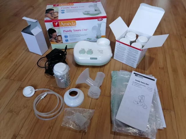 Ameda Una Purely Yours Breast Pump & Bottle Pack & tommee tippee adapter