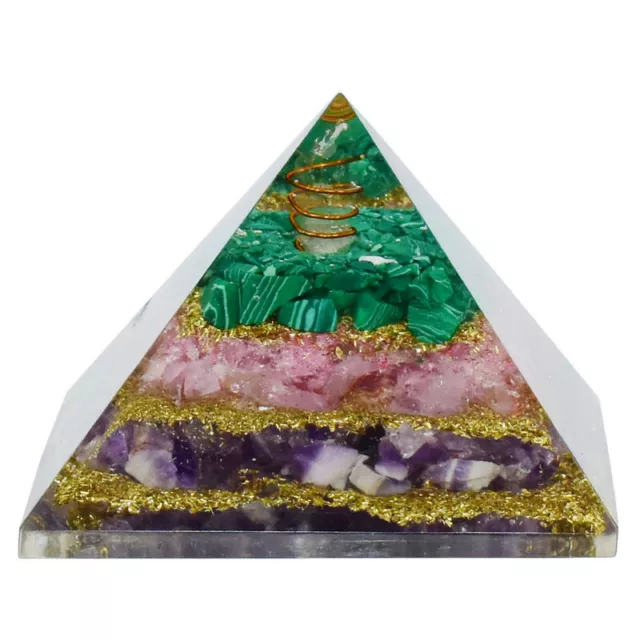 Malachite Orgone Rose Quartz Cristal Améthyste Pyramide Reiki Chakra Pierre