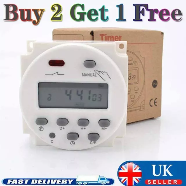 12V Digital LCD Power Weekly Programmable Timer Relay Switch CN101A DC/AC 16 Amp