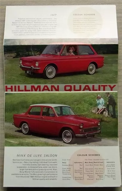 HILLMAN CAR RANGE Sales Brochure c1964 #1012/H SUPER MINX CONVERTIBLE Imp HUSKY 2