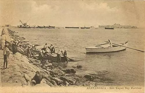 Cpa Egypte Alexandrie Forteresse De Sidi Kayed Bey