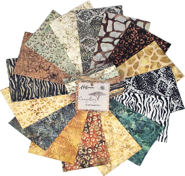 CONGO BAY Forest Batik Fat Quarter Bundle Quilt Fabric McKenna Ryan (16 Pc) CONGO BAY Forest Batik Fat Quarter Bundle Quilt Fabric McKenna Ryan (16 Pc)