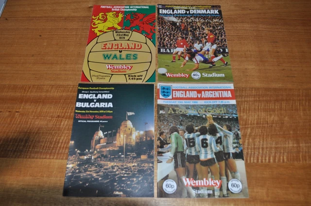 ENGLAND INTERNATIONAL FOOTBALL programmes, 1979-80, Wembley, 4 in total ...