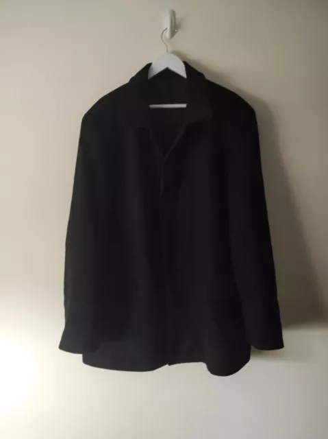 Mens Jaeger Wool Overcoat- XXL 2XL- Black- Good Condition!