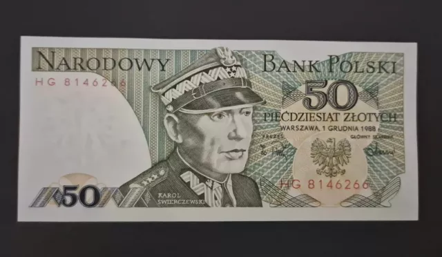 POLAND 50 ZLOTYCH BANKNOTE - aUNC / UNC crisp note