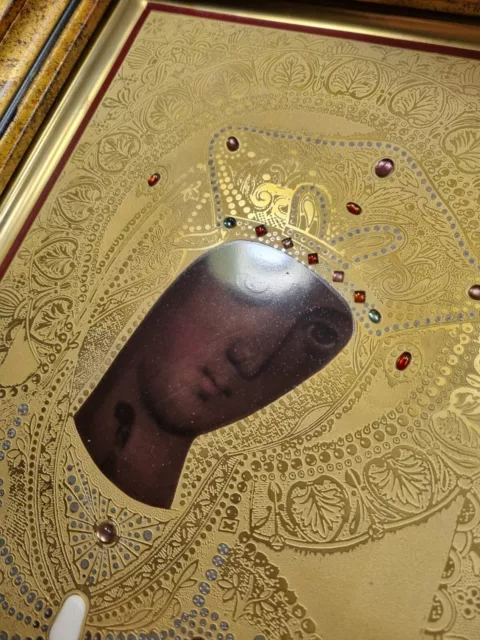 Schöne Faksimile Porzellan Ikone Die Goldene Madonna Zertifikat Schloss Museum 3