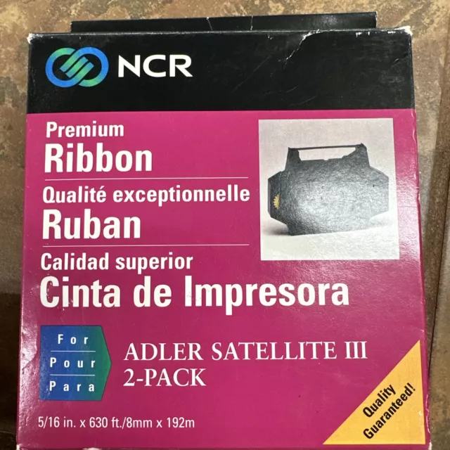 NCR 1998 Typewriter Ribbon For Adler-Royal Satellite III (2)New-Unopened Ribbons