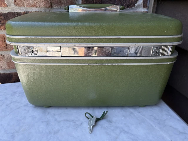 VINTAGE SAMSONITE SILHOUETTE Train/Makeup Hard Case Avocado Green