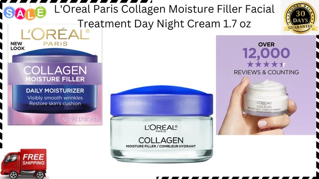 L'Oreal Paris Collagen Moisture Filler Facial Treatment Day Night Cream 1.7 oz L'Oreal Paris Collagen Moisture Filler Facial Treatment Day Night Cream 1.7 oz