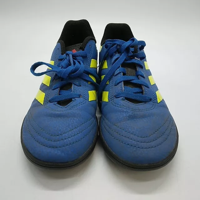 Adidas Goletto Boys Astro Turf Football Boots Blue & Neon Yellow Size UK 3 2