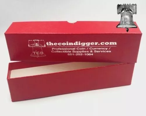 300 QUARTER 2x2 Flip Mylar Cardboard Coin Holder Flips 3 Red Storage Box Case 2