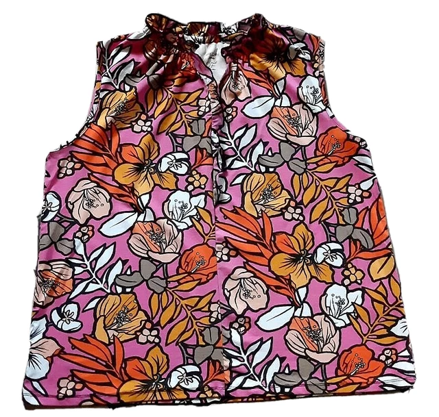 MARC CAIN Top da donna senza maniche lavorato a maglia floreale brillante...