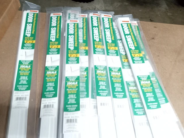 Qty 12 New A66/36W 2 x 36 Extra Aluminum Brush Door Sweep vinyl energy White