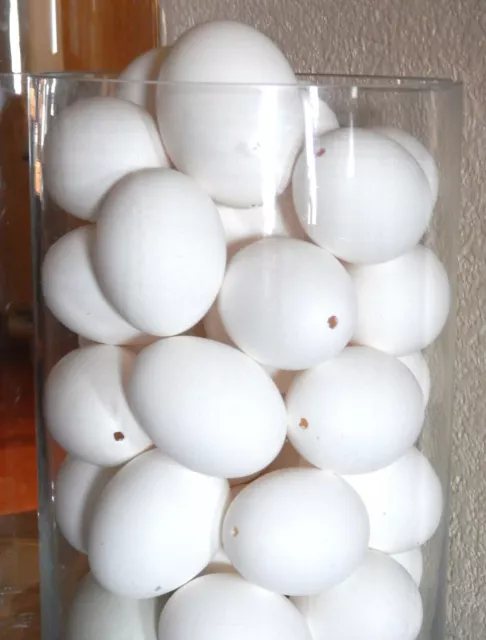 ❤️ 16 HUEVOS DE GALLINA SOPLADOS DE COLOR NATURAL Blanco desnudo Pysanky Grande