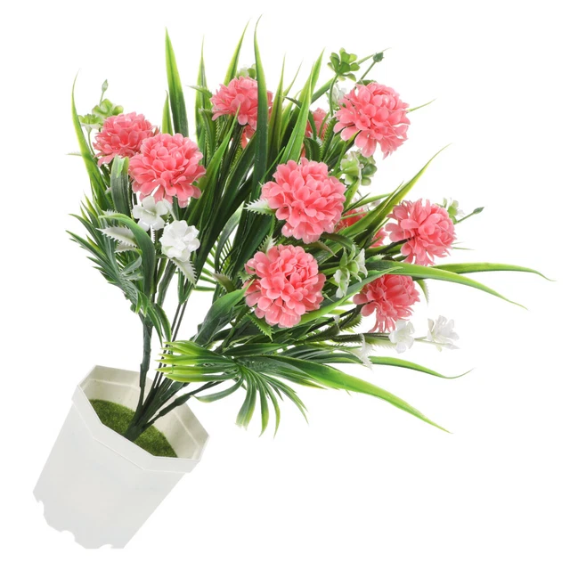 Confezione Da 4 Piante Finte In Ceramica, Mini Piante Artificiali In Vaso Per Arredamento Casa Ufficio Stanza Arredamento Fattoria Tavolo Da Interno Ar P18519711